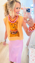 Leopard Rhinestone Collar Muscle Tee