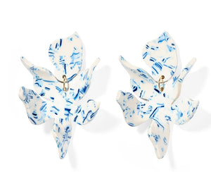 Blue China Flora Statement Earrings