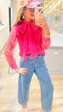 Hot Pink Heart Bow Top