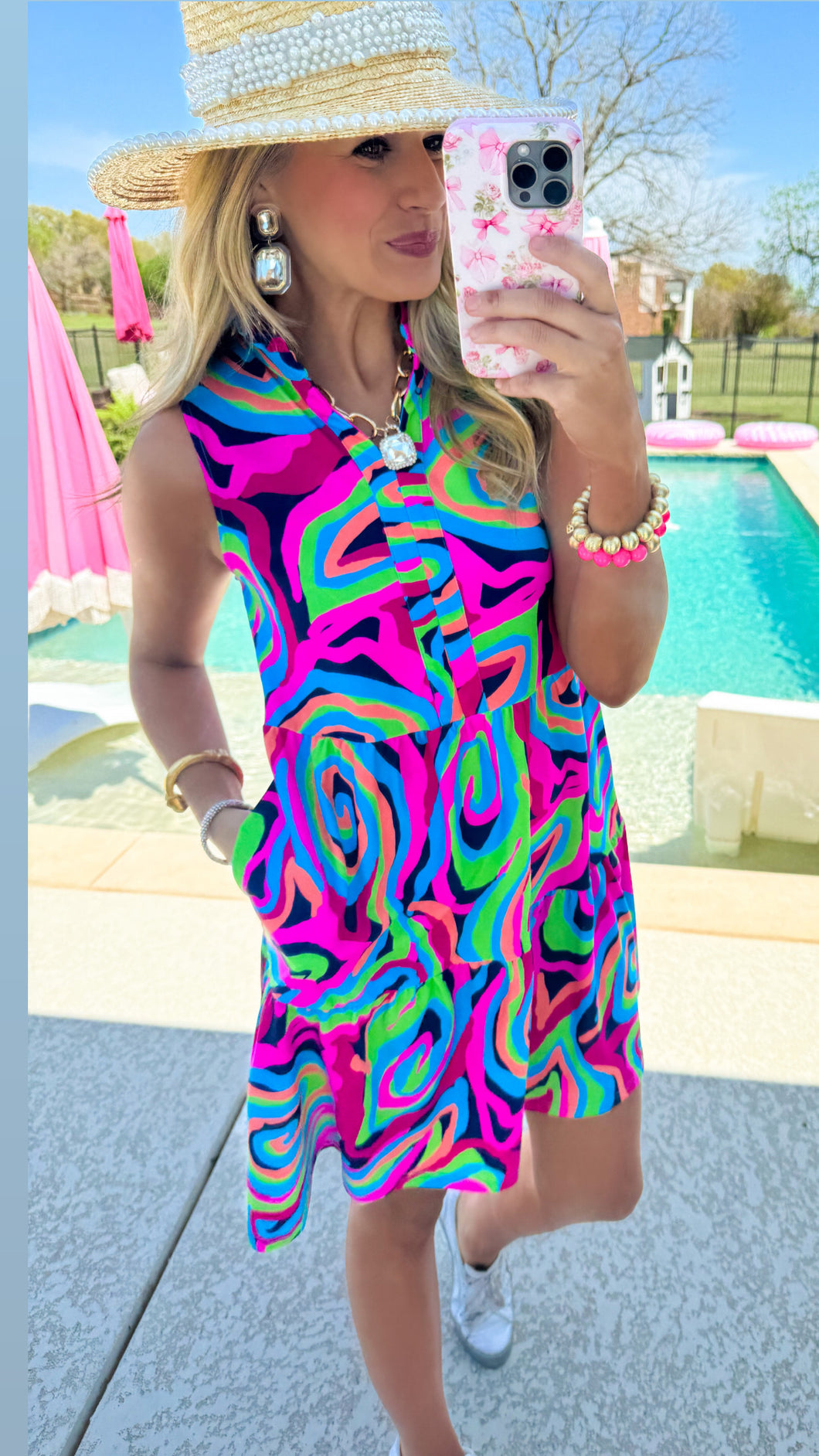 Pink Multi Tiered Workout Dress