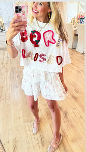 Born and Raised Graphic Cropped Tee