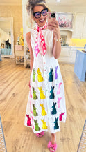 Queen of Sparkles White Multi Bunny Midi Dress