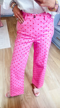 Pink and Red Polka Dot Wide Leg Pants