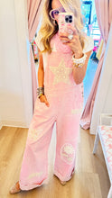 Pink Paisley Twill Overalls