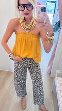 Mustard Yellow Bubble Hem Tube Top