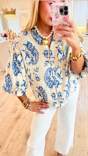 Blue Button Down Top
