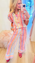 Multi Color Stripe Pant Set