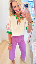 Off White Embroidered Puff Sleeve Top