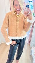 Latte and White Contrast Cardigan