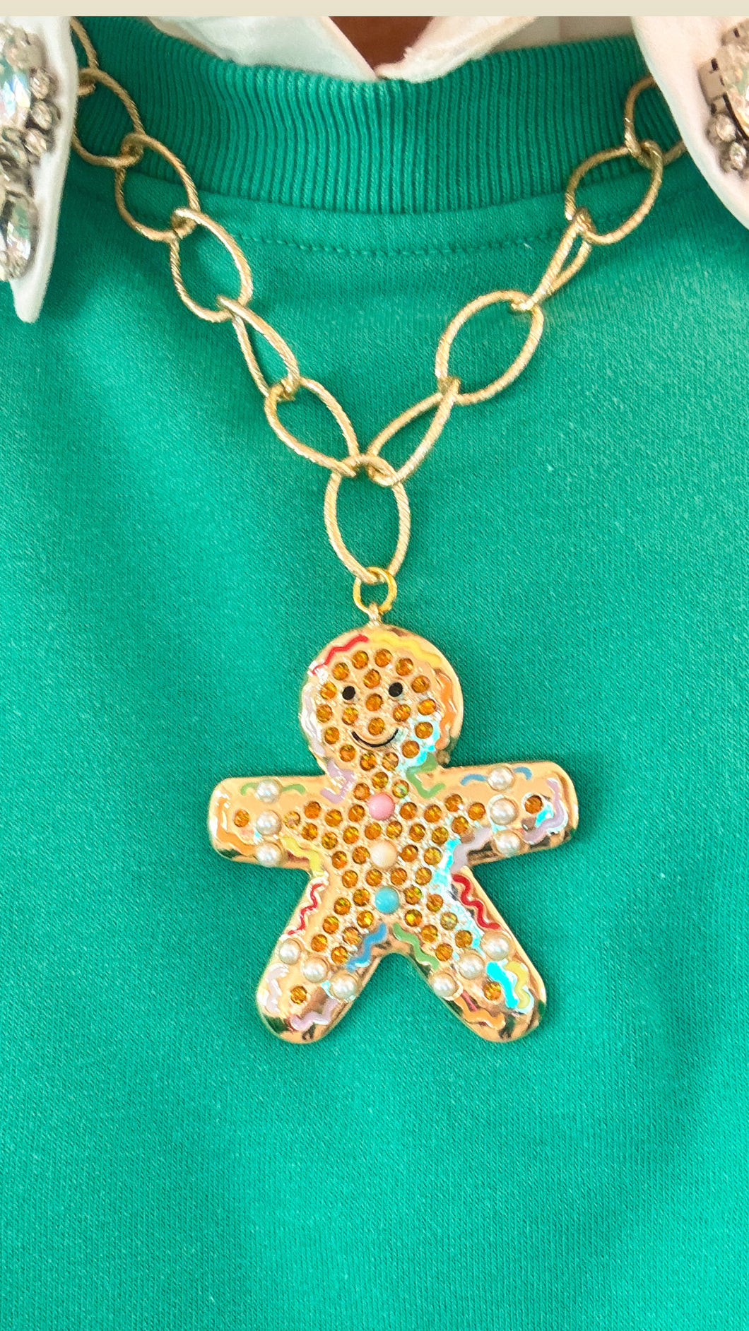 Gingerbread Man Statement Necklace