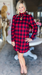 Pinch Red Tartan Plaid Mini Dress