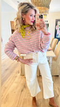 Pink and Grey Stripe Cardigan