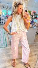 Light Pink Gingham Twill Barrel Pants