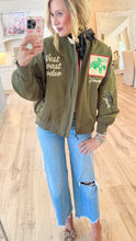 Army Green Vintage Bomber Jacket