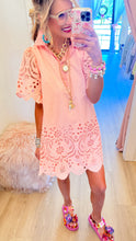 Baby Pink Scallop Eyelet Mini Dress