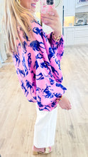 Pink Horse Collard Blouse