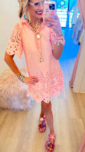Baby Pink Scallop Eyelet Mini Dress