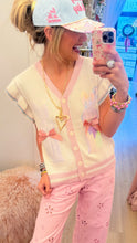 Sequin Bunny Ivory Knit Sweater Vest