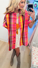 Ivy Jane Pink Plaid Pocho