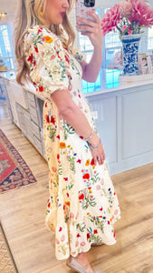 THML Cream Floral Maxi Dress