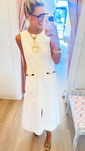 Off White Sleeveless Midi Dress