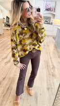 Olive Camouflage Knit Pattern Sweater