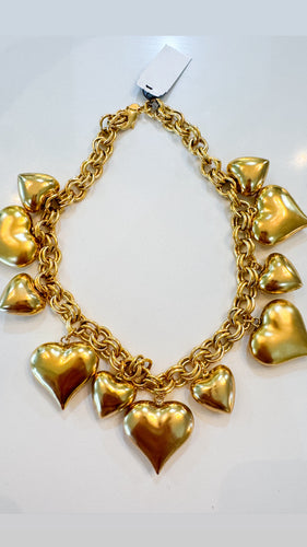 Gold Multi Heart Chain Necklace