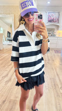 Black and White Stripe Polo Tunic