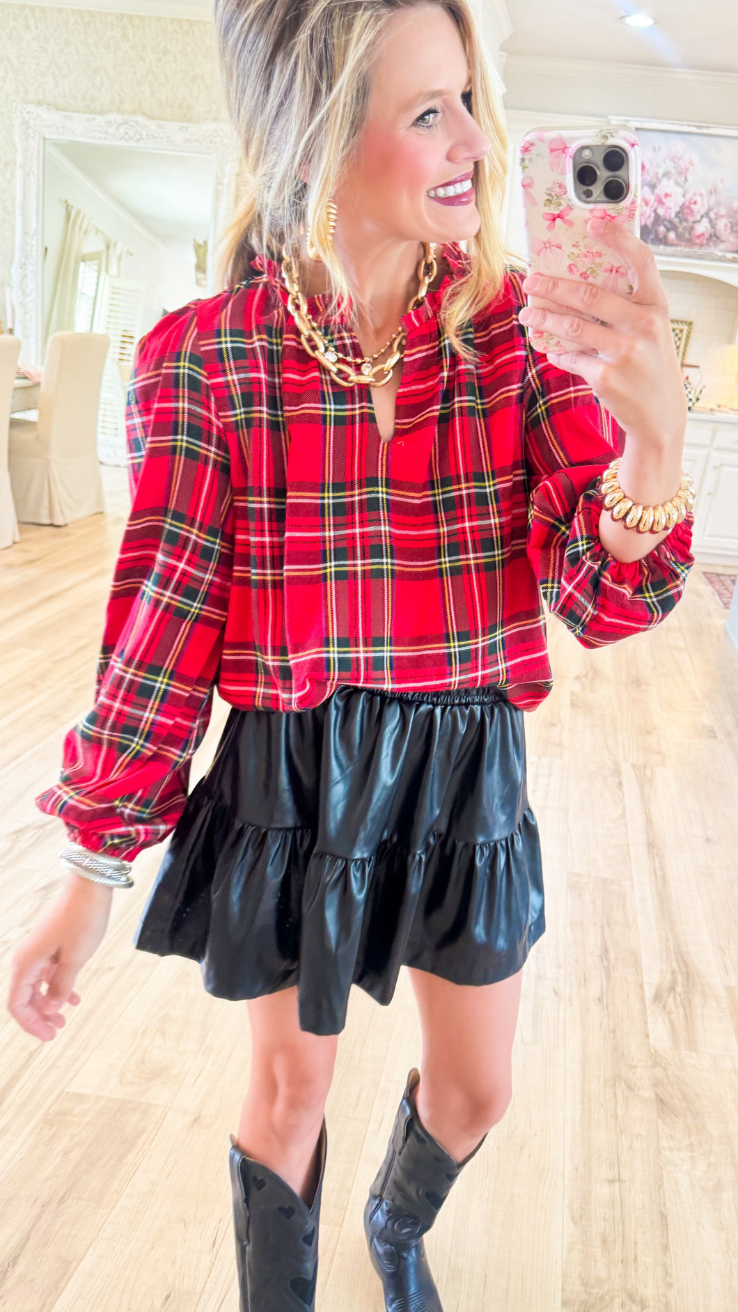Red Plaid Tunic