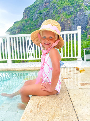Kids Pink Ribbon Bucket Hats
