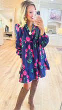 Navy Mix Floral Babydoll Tunic Dress