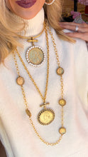 Large Gold and Pearl Coin Necklace