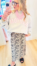 Grey and Pink Mother Mock Neck Sweatshirt