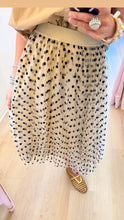 Apricot Polka Dot Tulle Midi Skirt