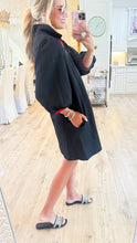 Black Quilted 3/4 Sleeve Dress