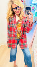 Red Plaid Sequin Jacket