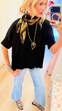 Black Oversized Short Sleeve Top