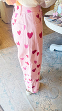 Blush and Red Heart Barrel Jeans