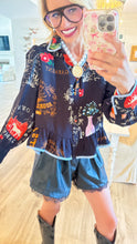 THML Black Western Print Top