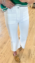White High Rise Wide Crop Pant