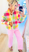 Rainbow Plaid Quilted Jacket