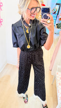 Black Polka Dot Lace Ruffle Hem Pants