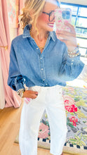 Risen Denim Button Up Top