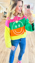 Multi Color Stripe Smiley Face Sweater