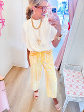 Banana Gingham Barrel Knit Pants