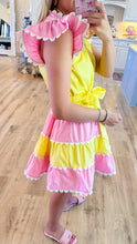 Pink and Yellow Colorblock Dress