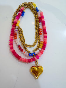 Gold Wrap Chain Heart Necklace
