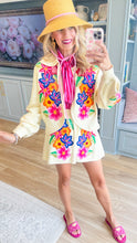 Queen of Sparkles Ivory Multi Embroidered Floral Cardigan