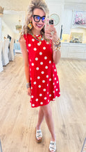 Red Polka Dot Sleeveless Dress