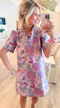 Mauve Floral Jacquard Shift Dress